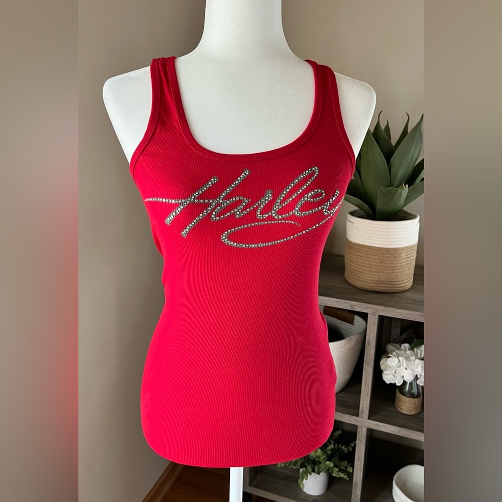 Harley Davidson Red Bling Tank
